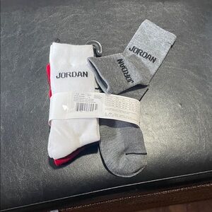 Jordan Kids' Socks in Gray, White, black and Red